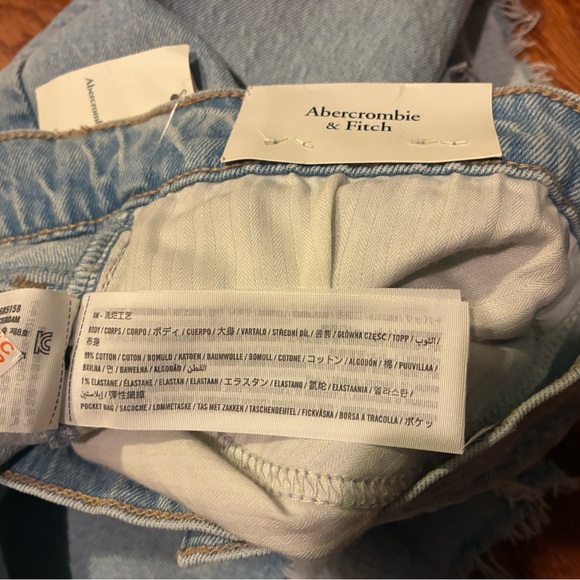 New Abercrombie & Fitch The Dad Short Size 37 / 24 High Rise Blue Jean Shorts - Picture 8 of 10